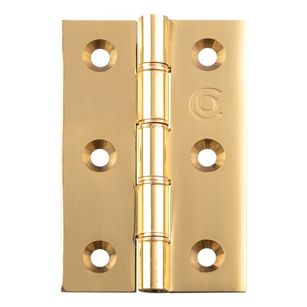 Double Phosphor Bronze Washered Butt Hinge 4 Inch (102mm x 67mm x 4mm) - Polished Brass (Sold in Pairs)